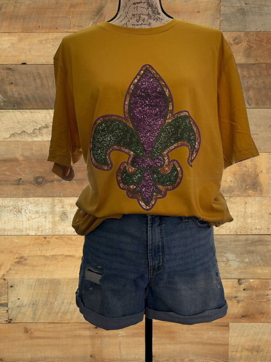 Fleur De Lis Mardi Gras Tee